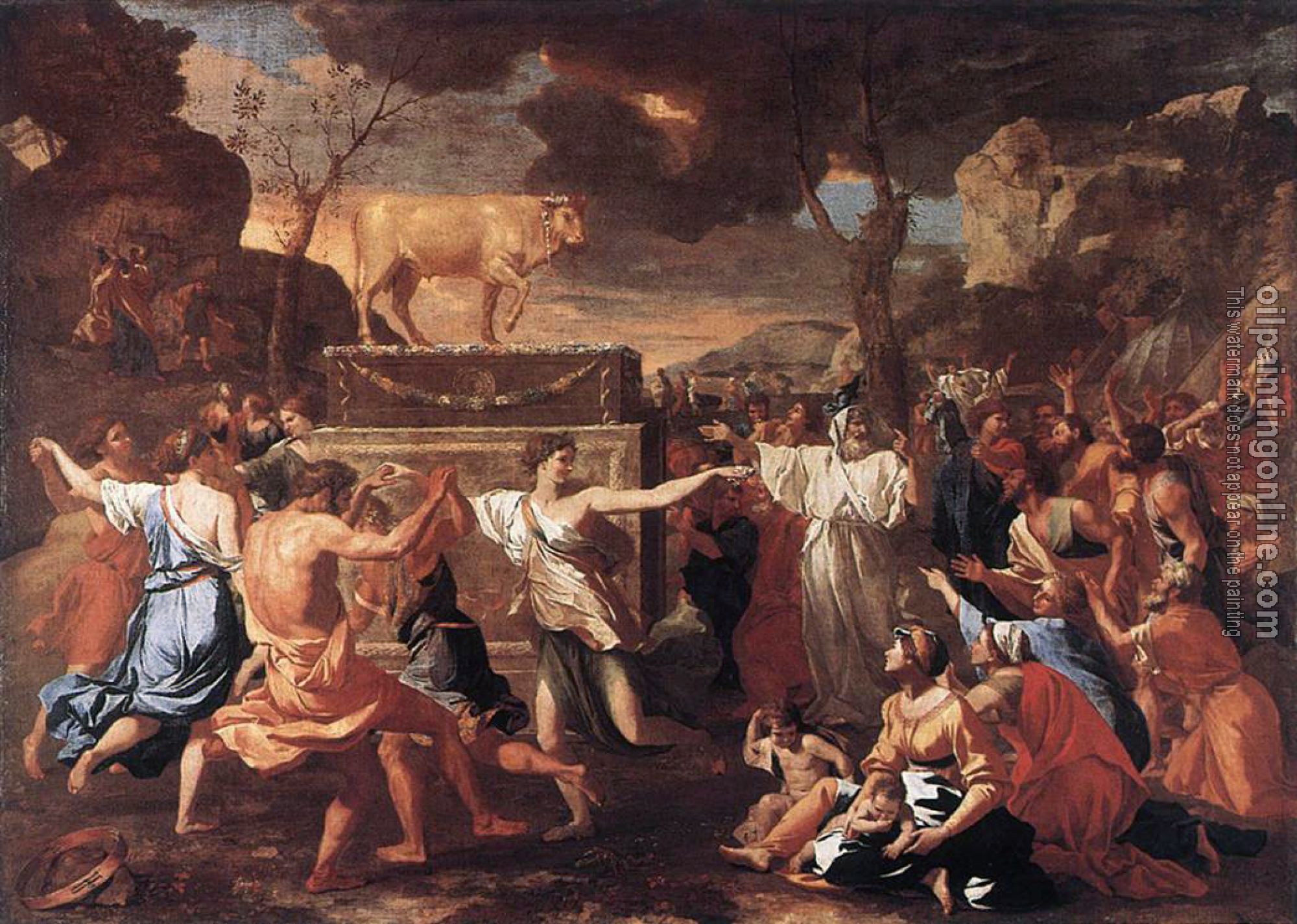 Poussin, Nicolas - The Adoration of the Golden Calf, approx